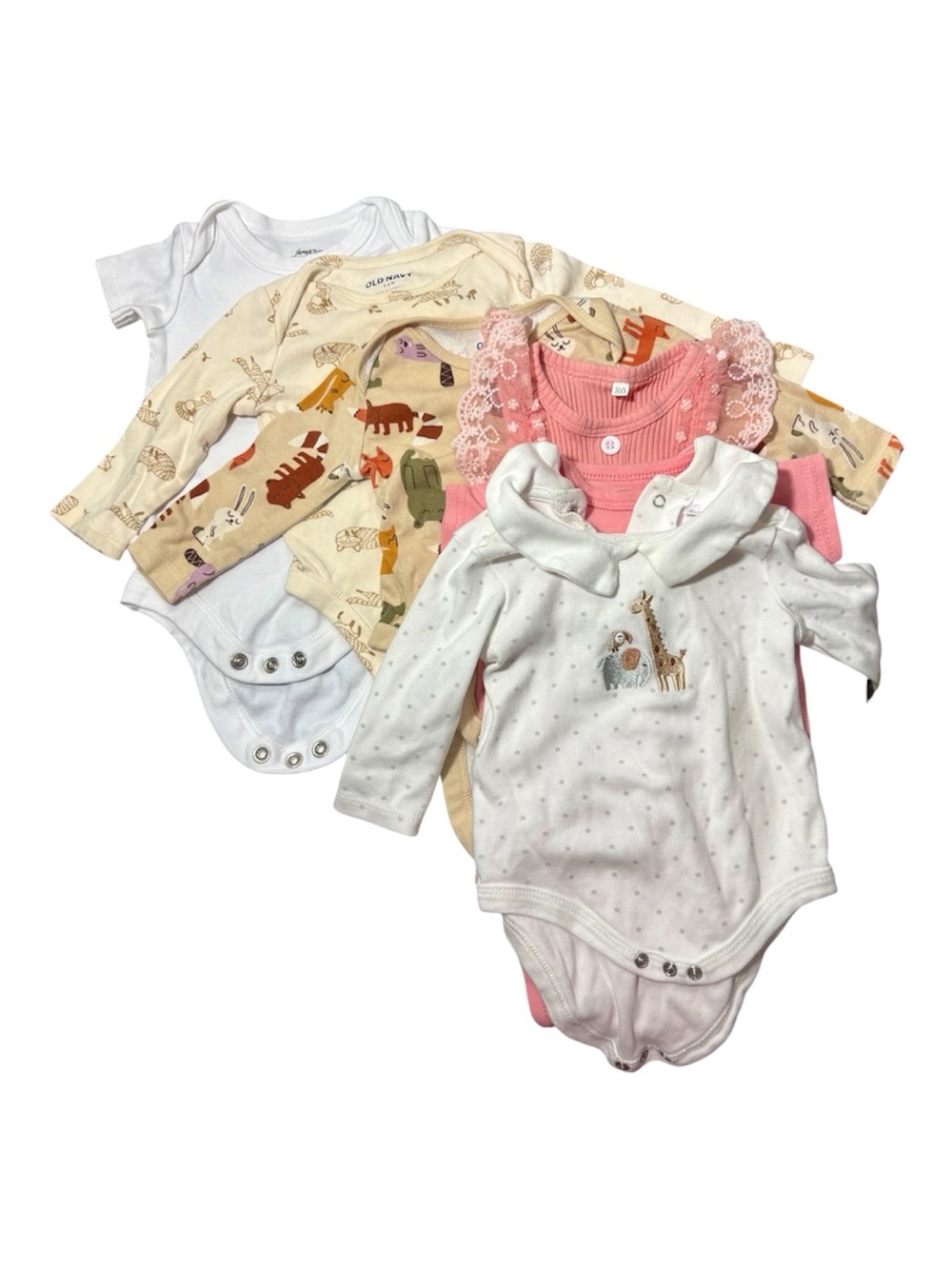 BUNDLE 6 Pieces Infant Cotton Onesie - 3-6 Months